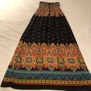 Boho Strapless Maxi Dress